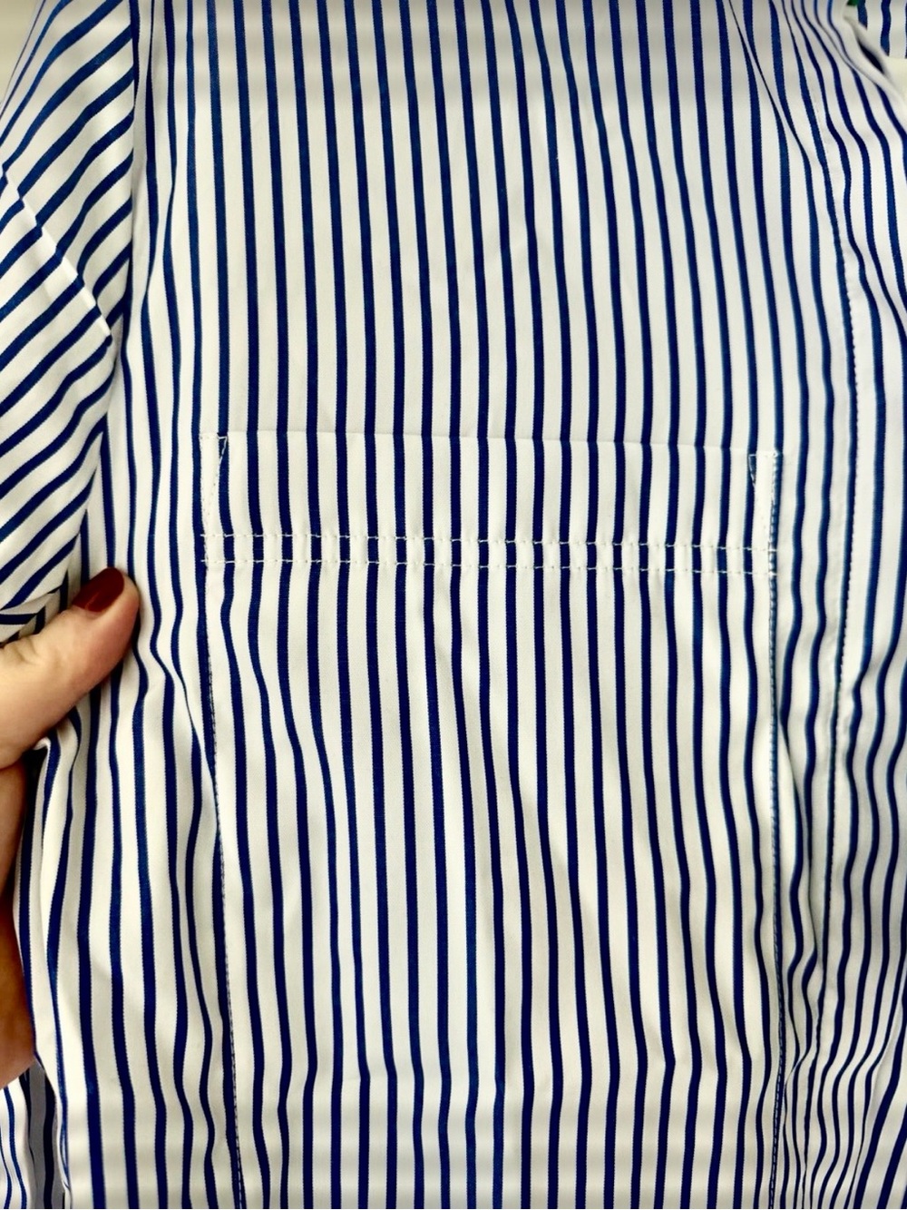 Pomander Place Blue and White Striped Long Sleeve Dress, NWT - Picture 3 of 5